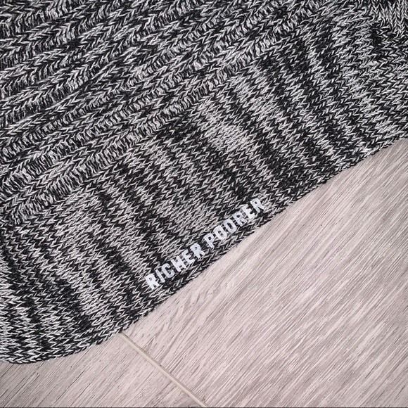 New Richer Poorer Knee High Long Socks Gray Black Heathered One Size - Picture 5 of 5